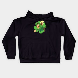 Beer Drunk Irish Leprechaun Shamrock St Patricks Kids Hoodie